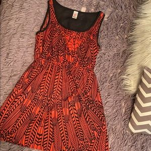 Red and black pattern dress